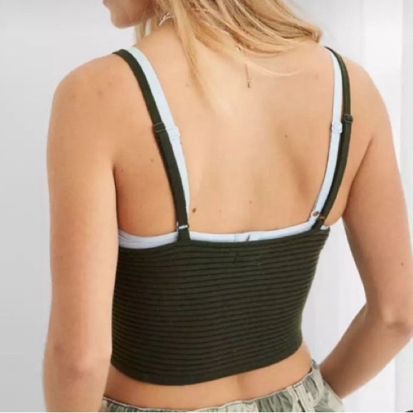 Aerie Take Charge Olive Petal Sweater Corset Tank - Picture 3 of 9